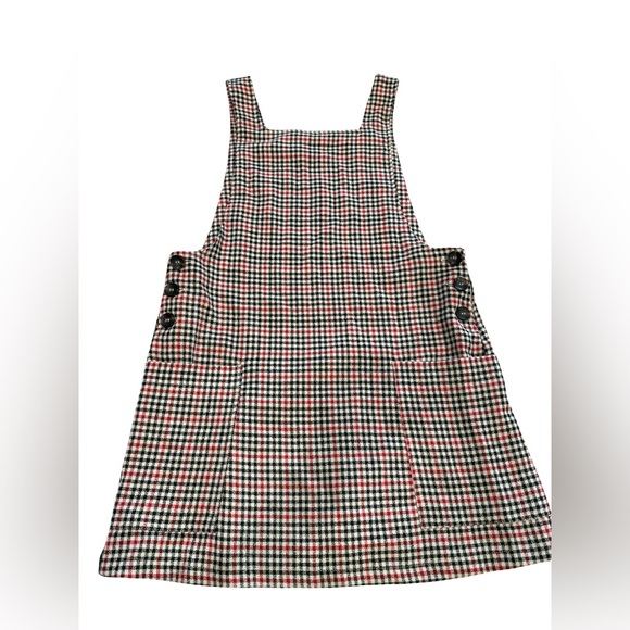 Urban Outfitters Plaid Pinafore Mini Dress Size Medium | Button Side Academia - Picture 8 of 12